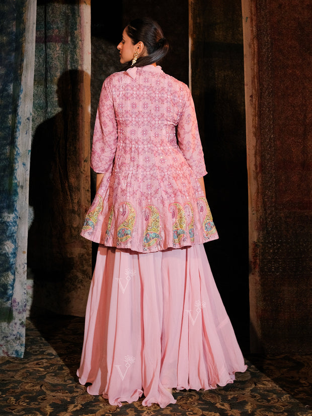 Light Pink Peplum and Palazzo Set