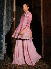 Light Pink Peplum and Palazzo Set