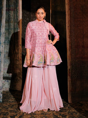Light Pink Peplum and Palazzo Set
