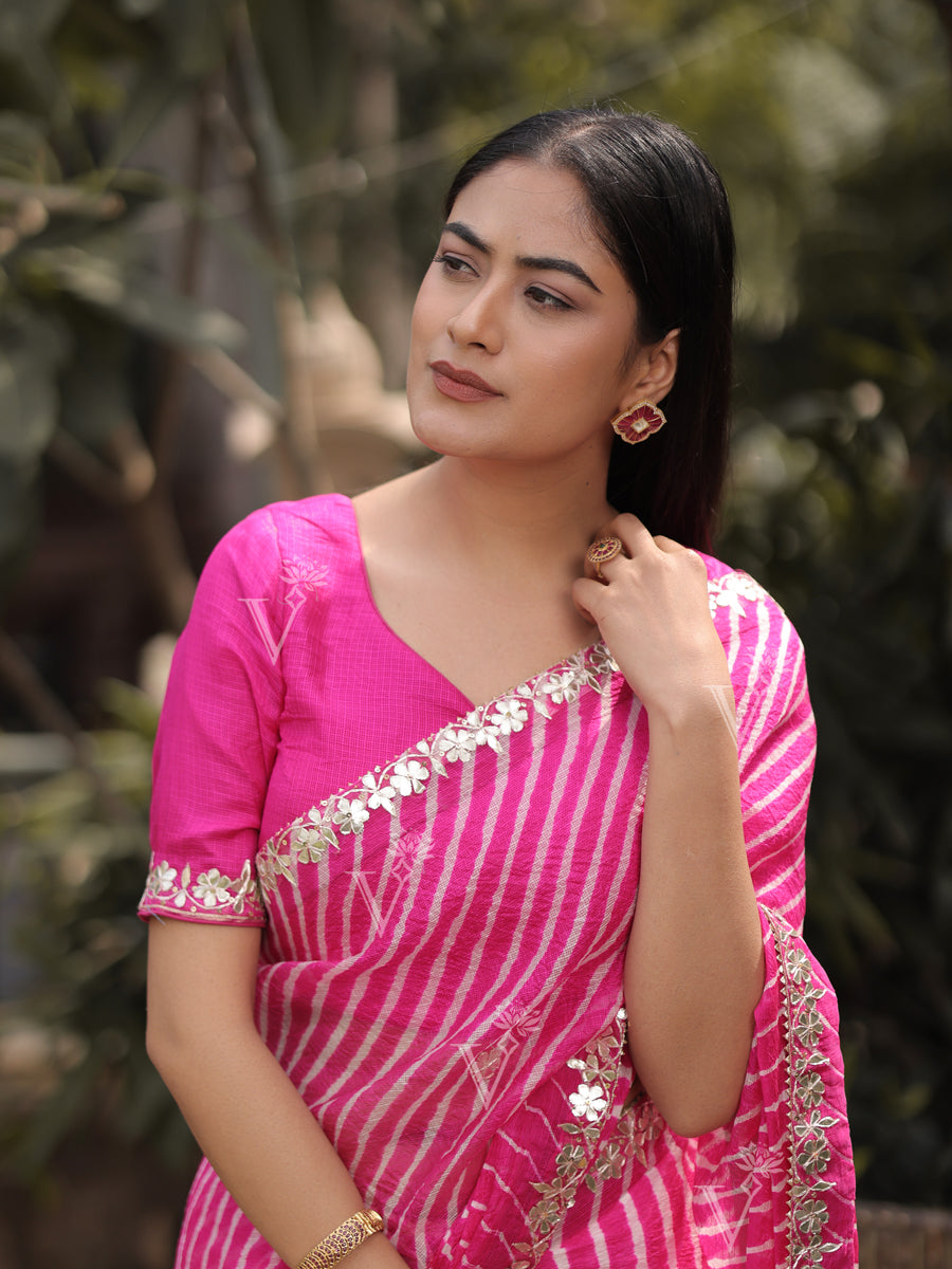 Buy Rani Kota Silk Gota Patti Leheriya Saree Online – Vasansi Jaipur