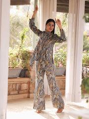 Grey Vasansi Silk Printed Co Ord Set