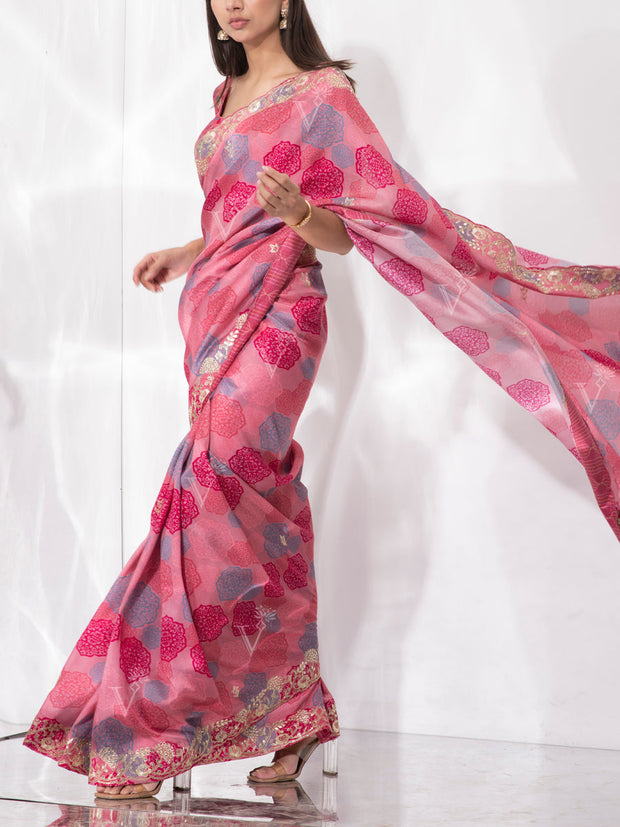 Old Rose Vasansi Silk Saree