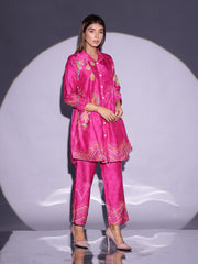 Hot Pink Vasansi Silk Co Ord Set