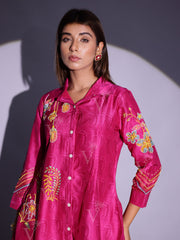 Hot Pink Vasansi Silk Co Ord Set