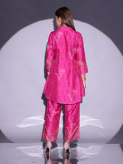 Hot Pink Vasansi Silk Co Ord Set