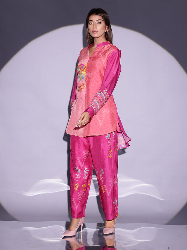 Pink Vasansi Silk Co Ord Set