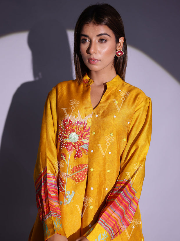 Yellow Vasansi Silk Co Ord Set